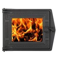 дверца чугунная топочная дт-3с 291*230 мм со стеклом окрашенная рубцовск