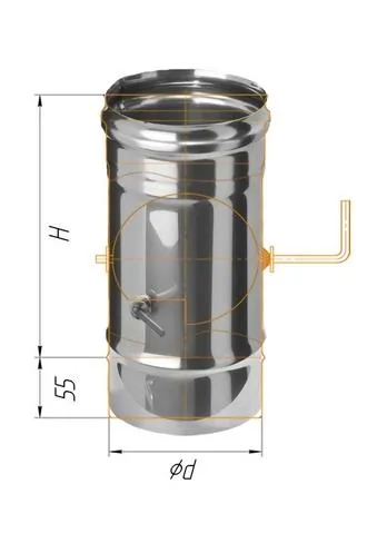 заслонка феррум (шибер поворотный) нержавеющая (430/0,5мм) ф180 #