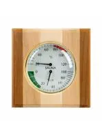 термометр с гигрометром банная станция квадрат контраст, липа, th-11с, 212f, банный эксперт