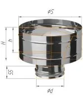 зонт craft нержавеющий (304/0,5 мм), ф120, с ветрозащитой, по воде (покрашенный) #