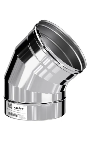 колено craft утепленное угол 135° нержавеющее (316/0,8/304/0,5мм) ф120/220 по воде #